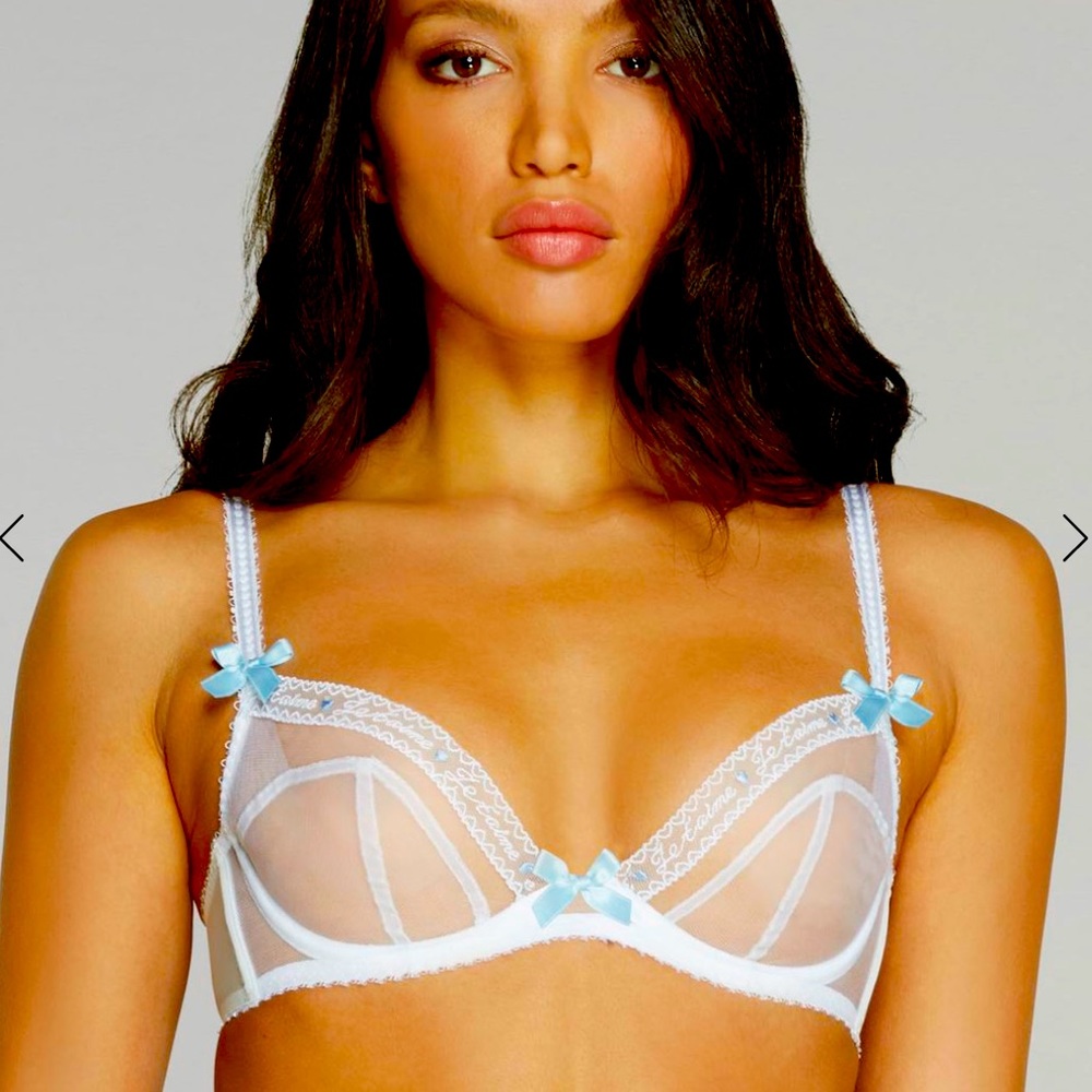 Agent Provocateur Edita Bra White Blue 36D NWT
